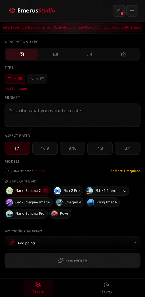 Studio desktop app interface